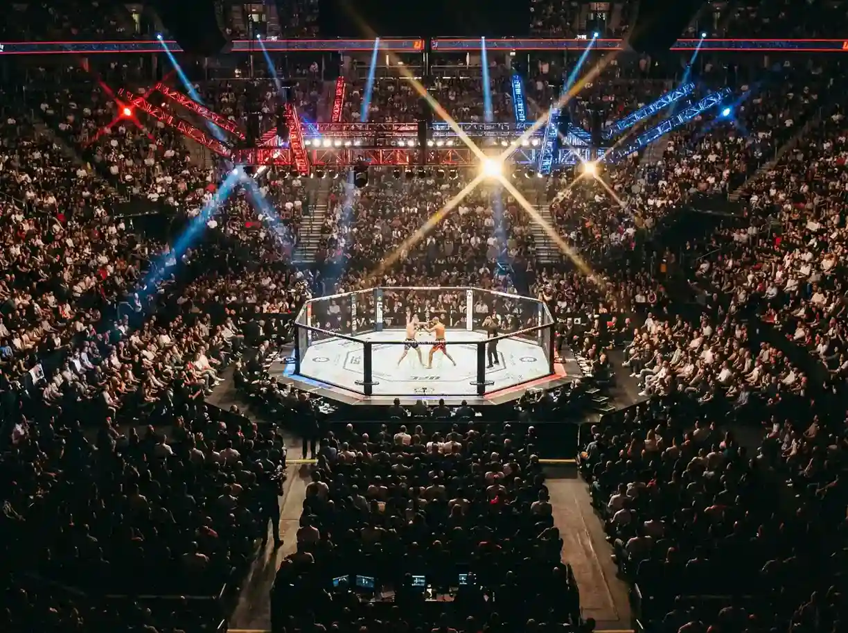 Pełna arena MMA podczas dużej gali pay-per-view